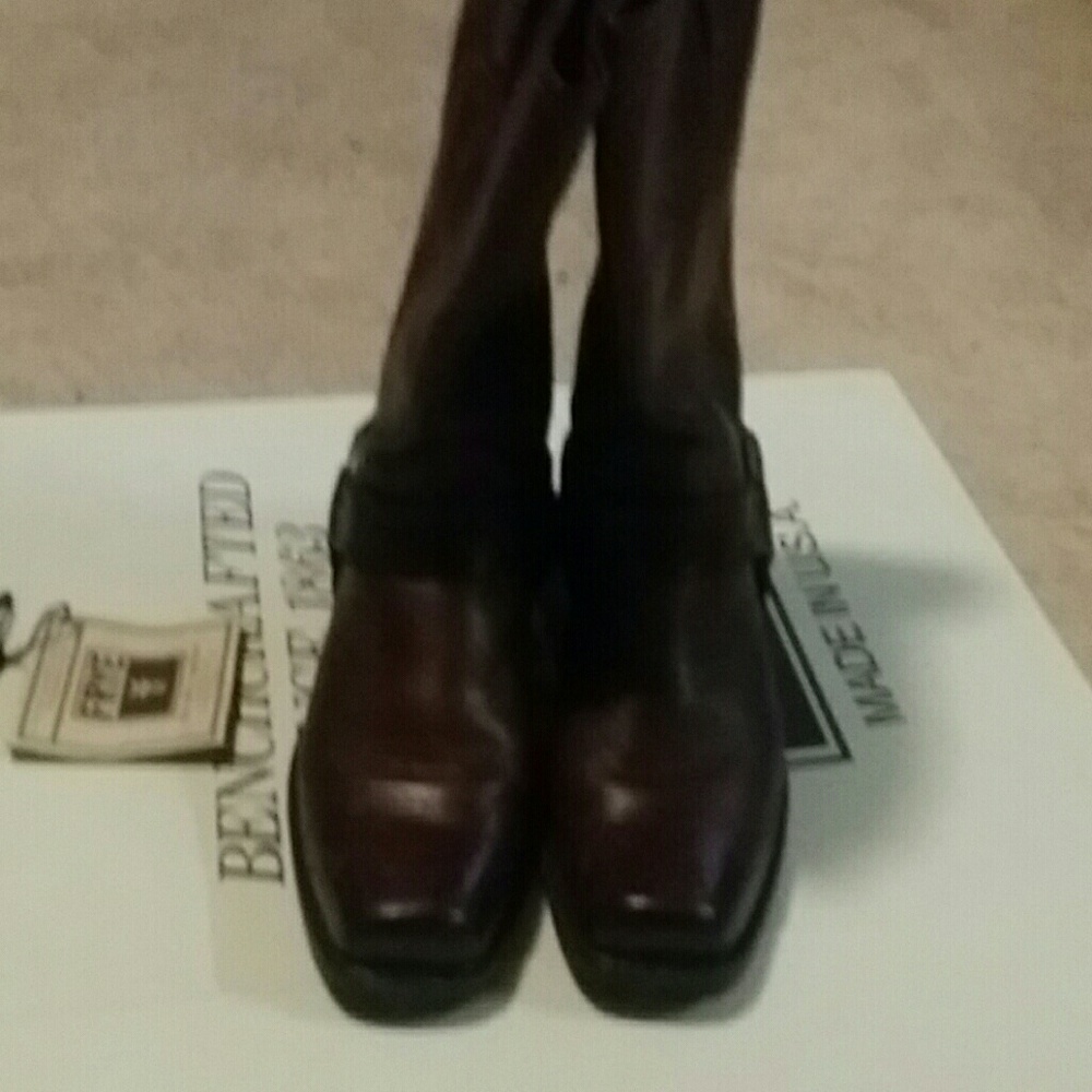 Frye leather harness boots